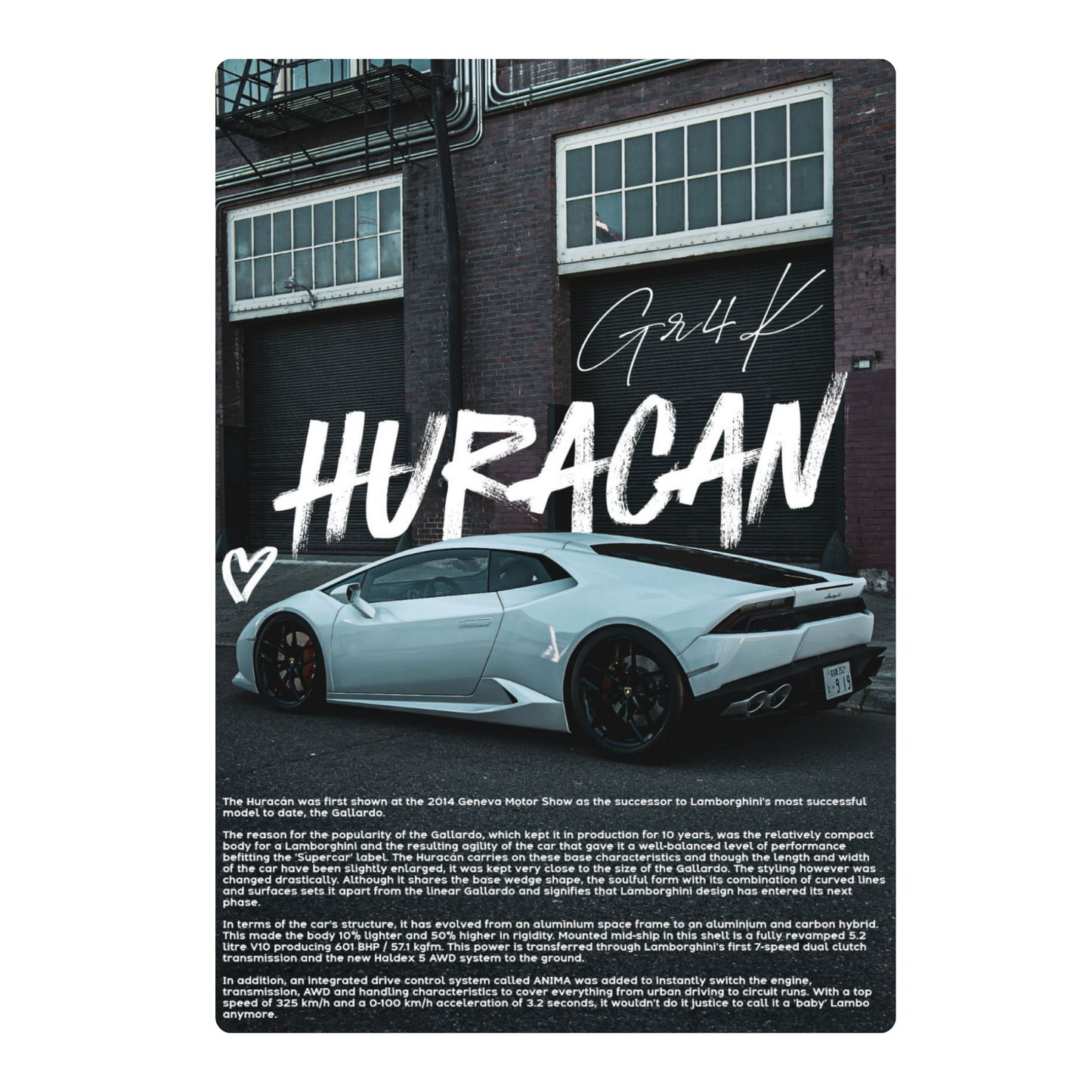 LAMBORGHINI HURACAN POSTER