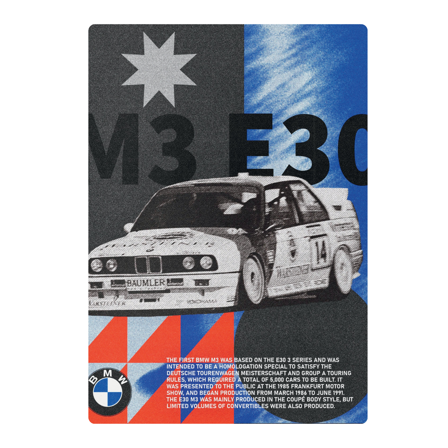 BMW M3 E30 POSTER