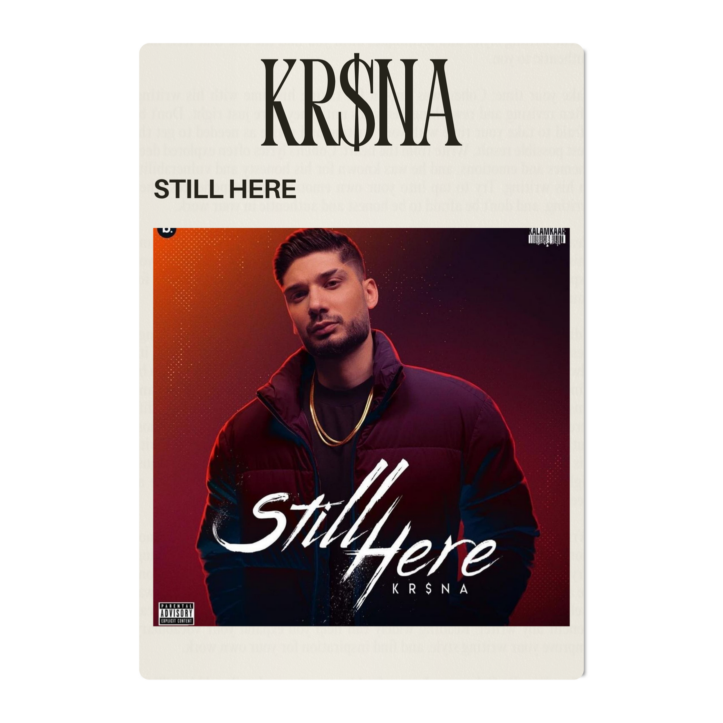 KR$NA – STILL HERE POSTER