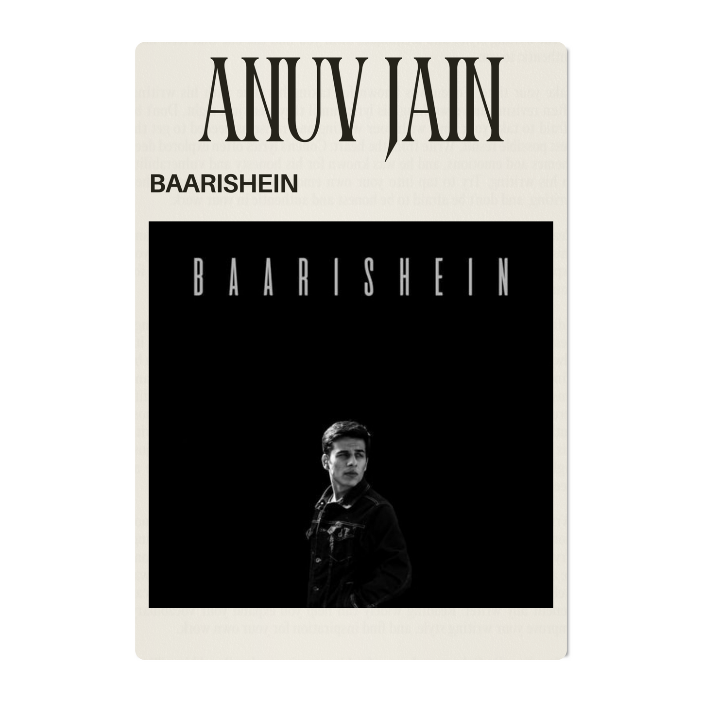 ANUV JAIN – BAARISHEIN POSTER