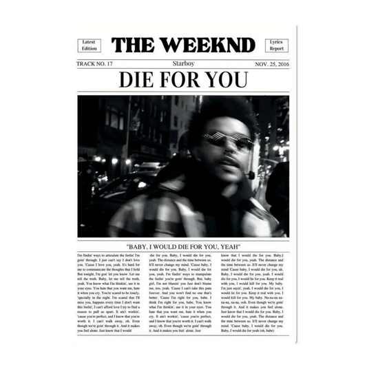 THE WEEKND- DIE FOR YOU POSTER